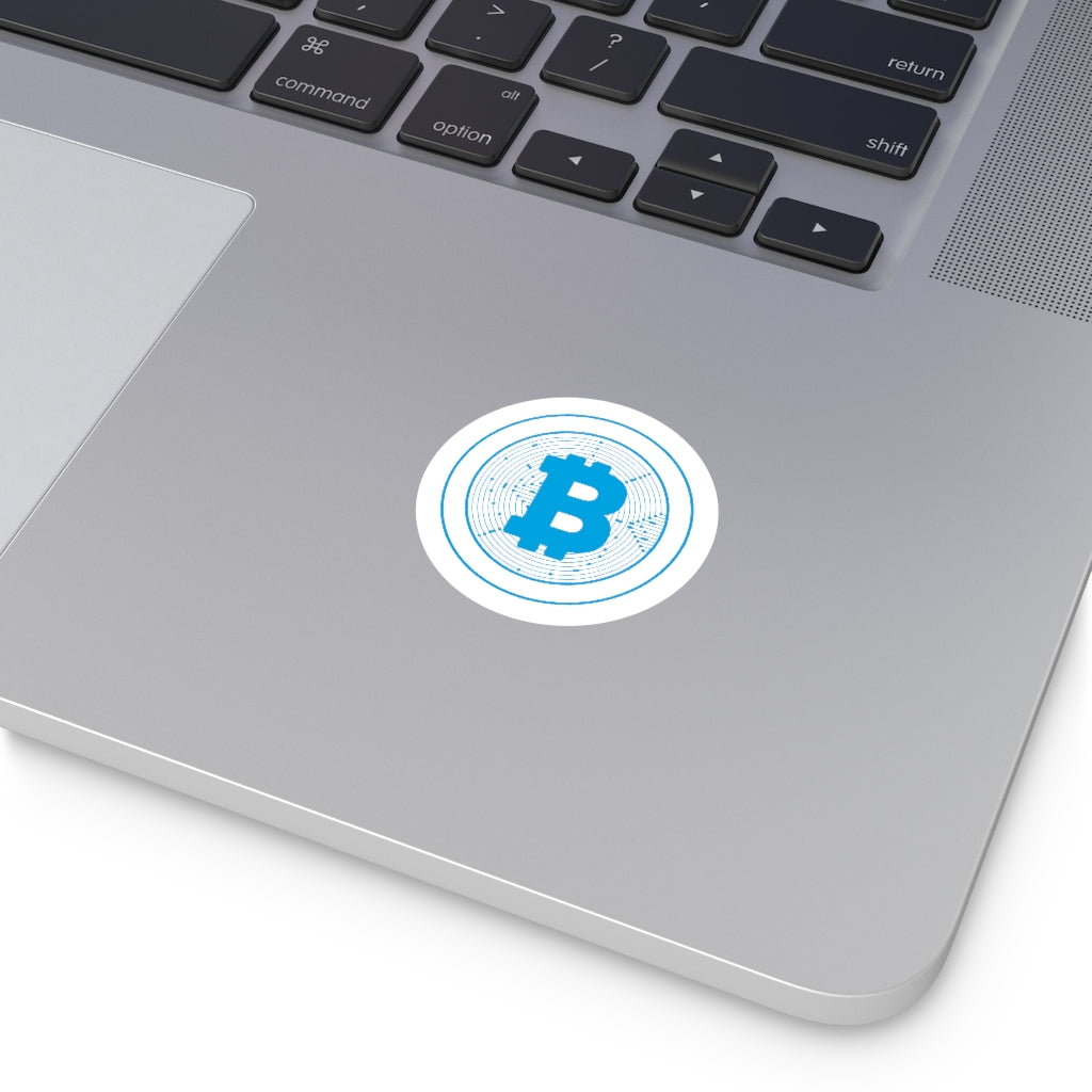 World Class Gulfstream Bitcoin Blue Round Vinyl Stickers