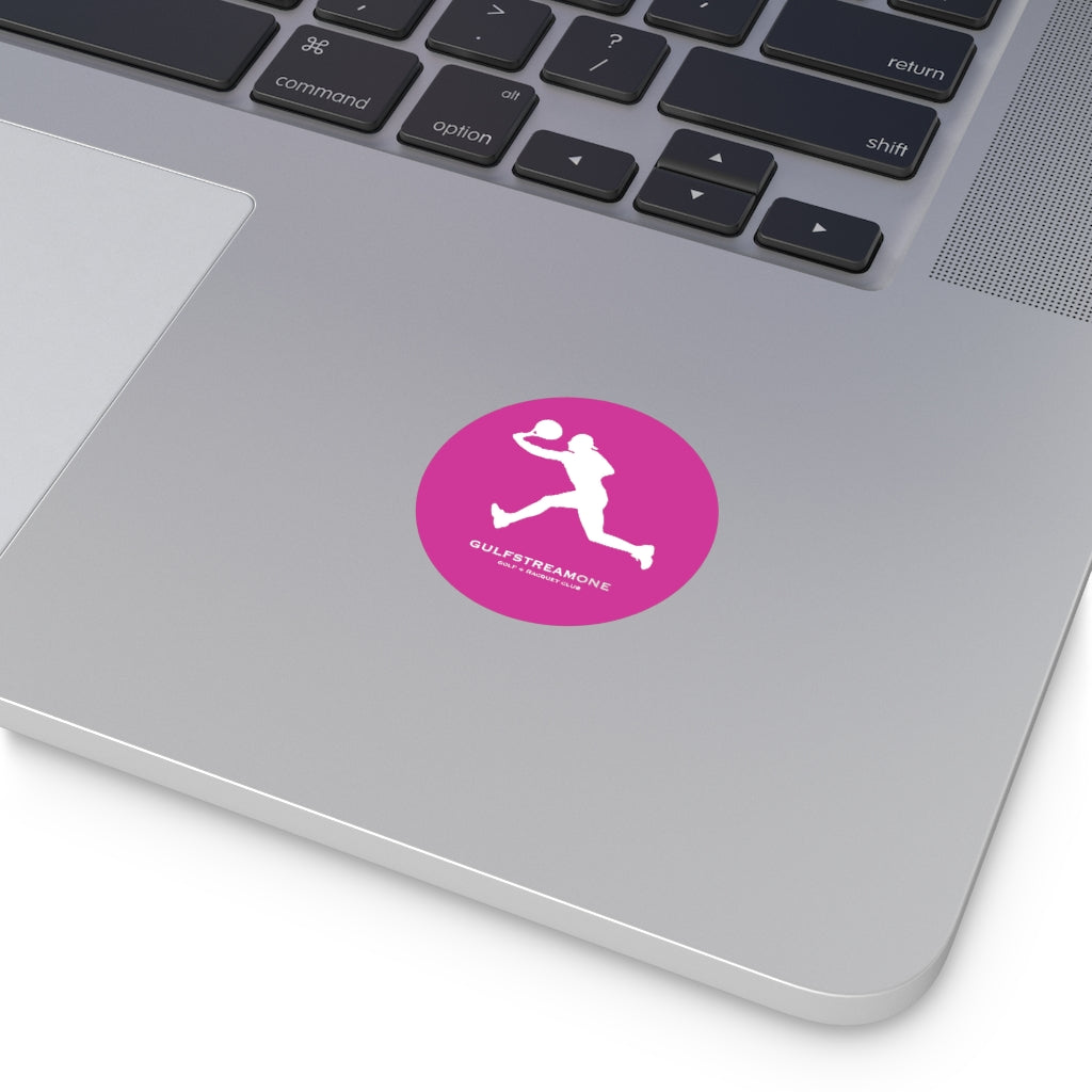 Rafa Pink Round Vinyl Stickers