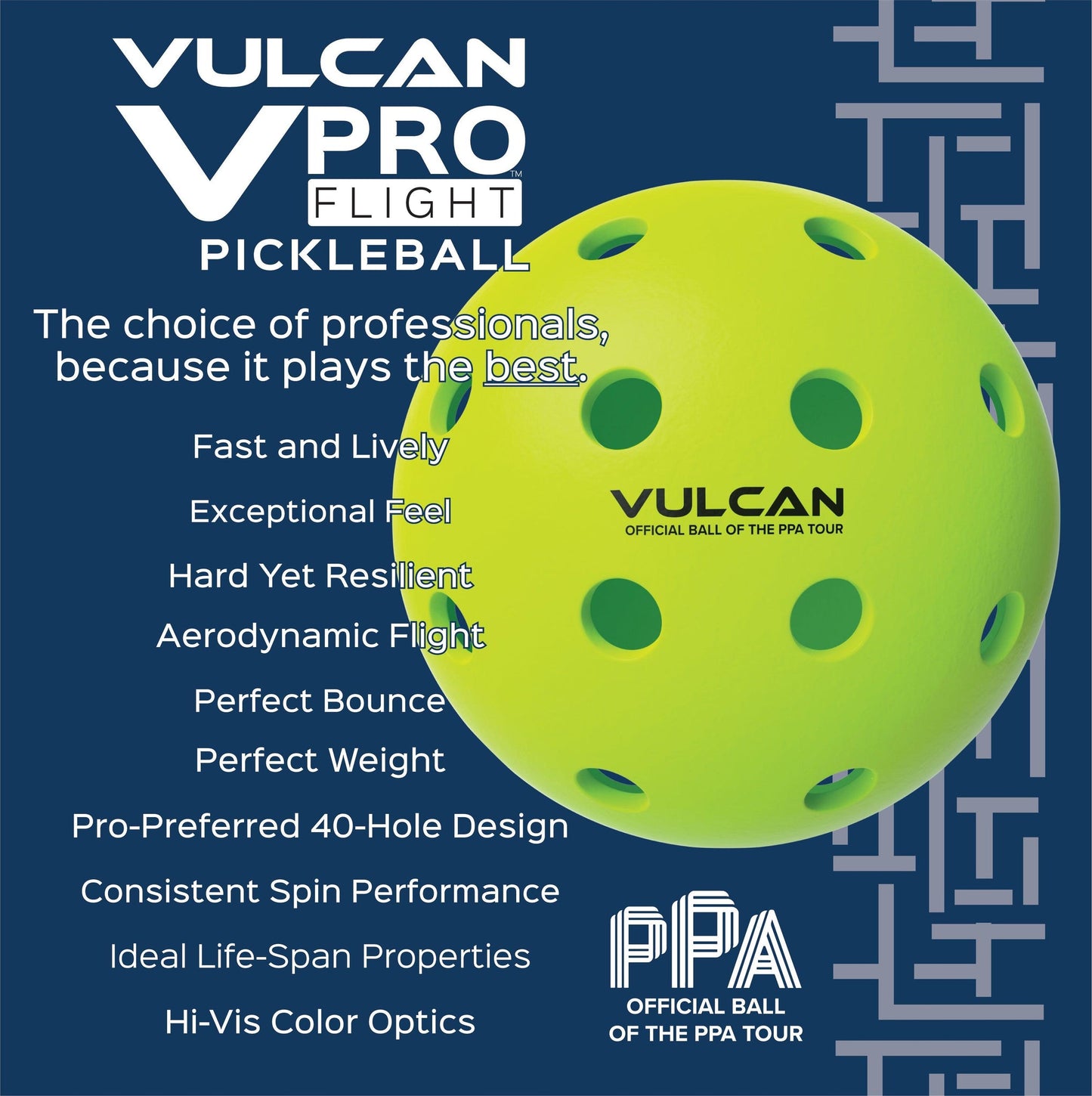 Vulcan VPRO Flight Outdoor Pickleballs (Gen 2) - Official Ball of the PPA Tour