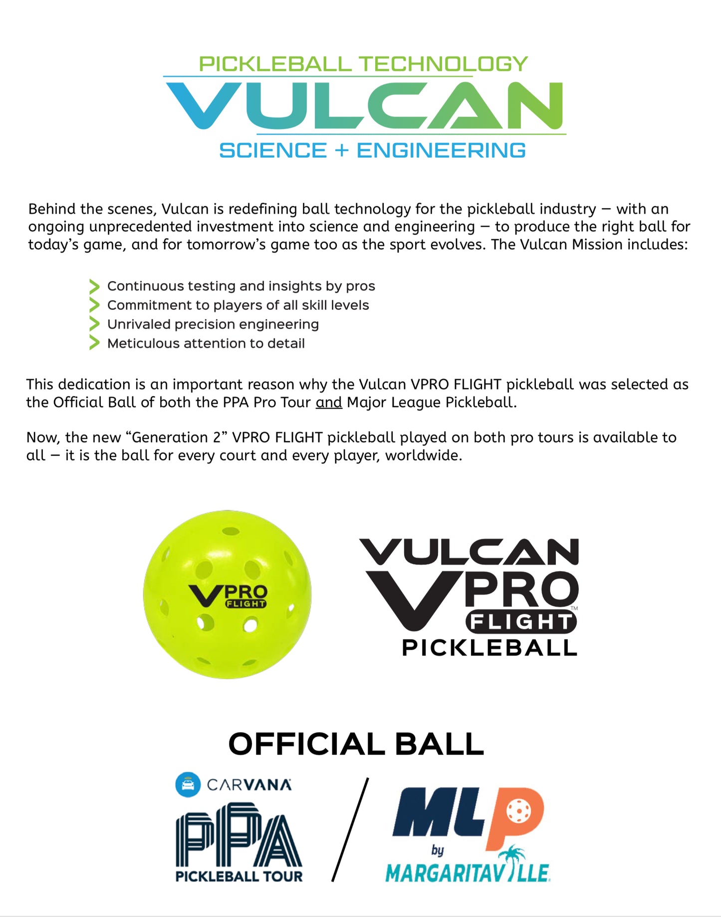 Vulcan VPRO Flight Outdoor Pickleballs (Gen 2) - Official Ball of the PPA Tour