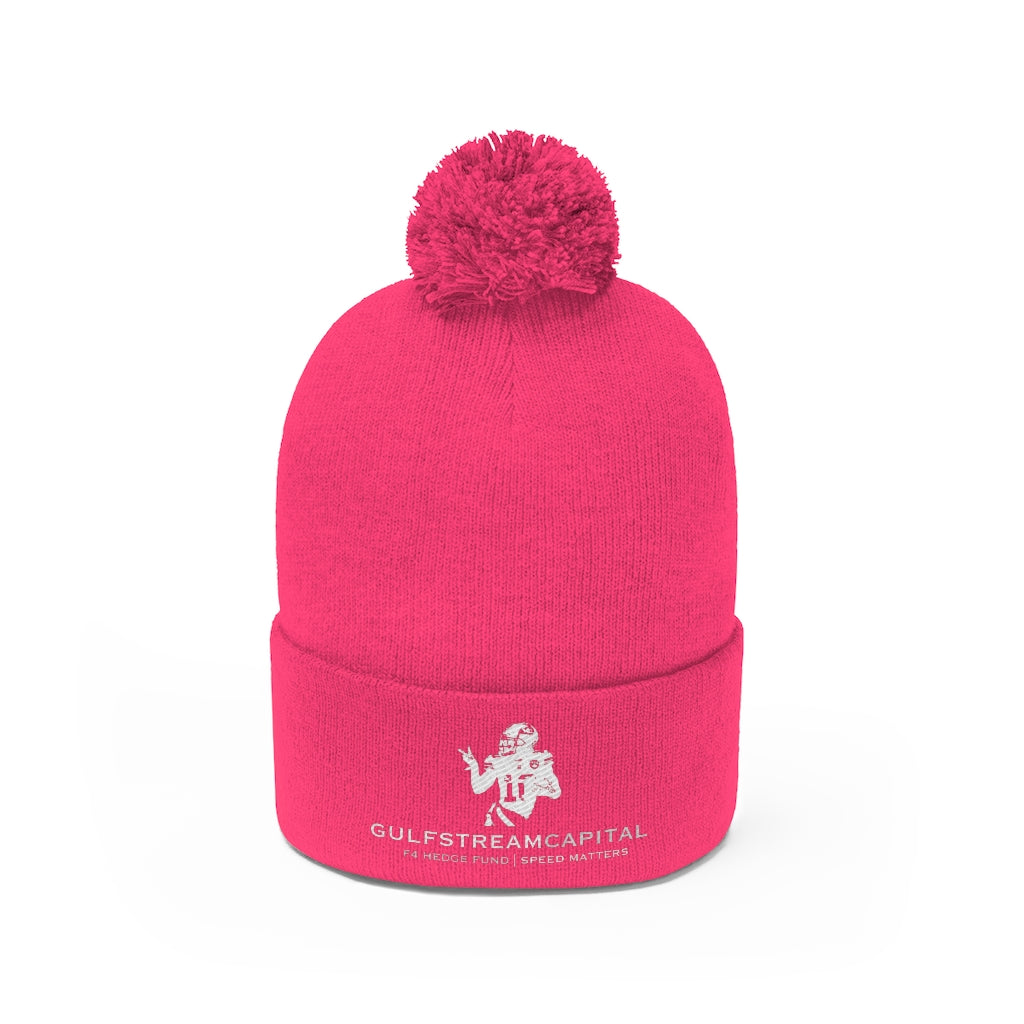 Gulfstream F4 Hedge Fund Speed Matters Pom Pom Beanie