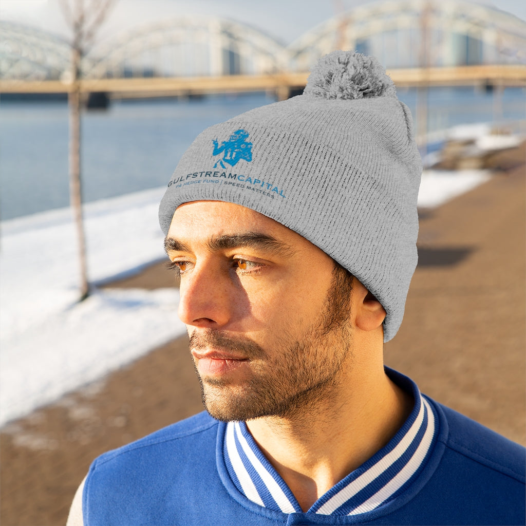 Gulfstream F4 Hedge Fund Speed Matters Pom Pom Beanie