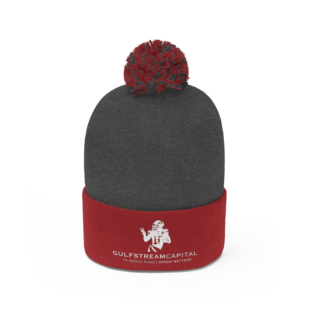 Gulfstream F4 Hedge Fund Speed Matters Pom Pom Beanie
