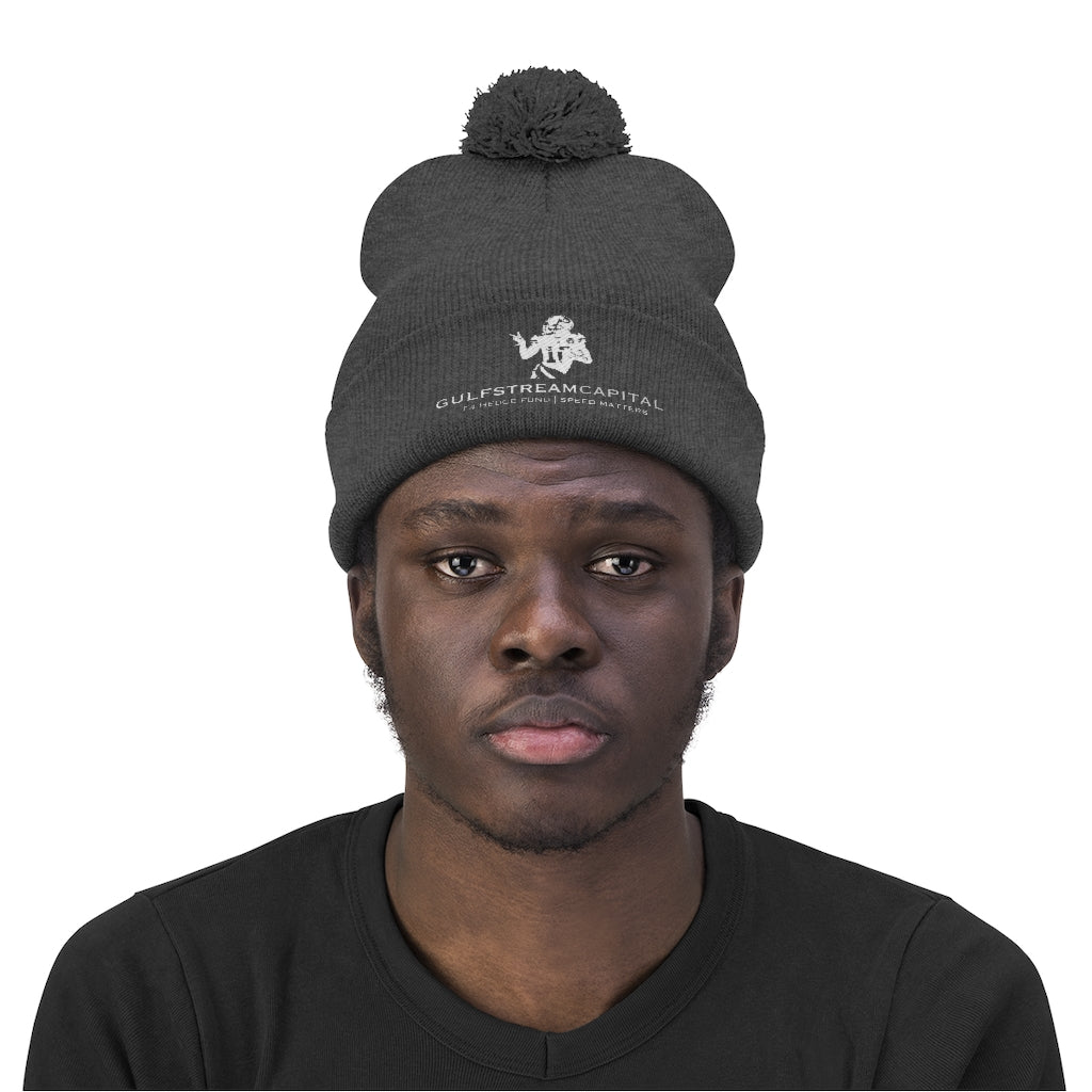 Gulfstream F4 Hedge Fund Speed Matters Pom Pom Beanie