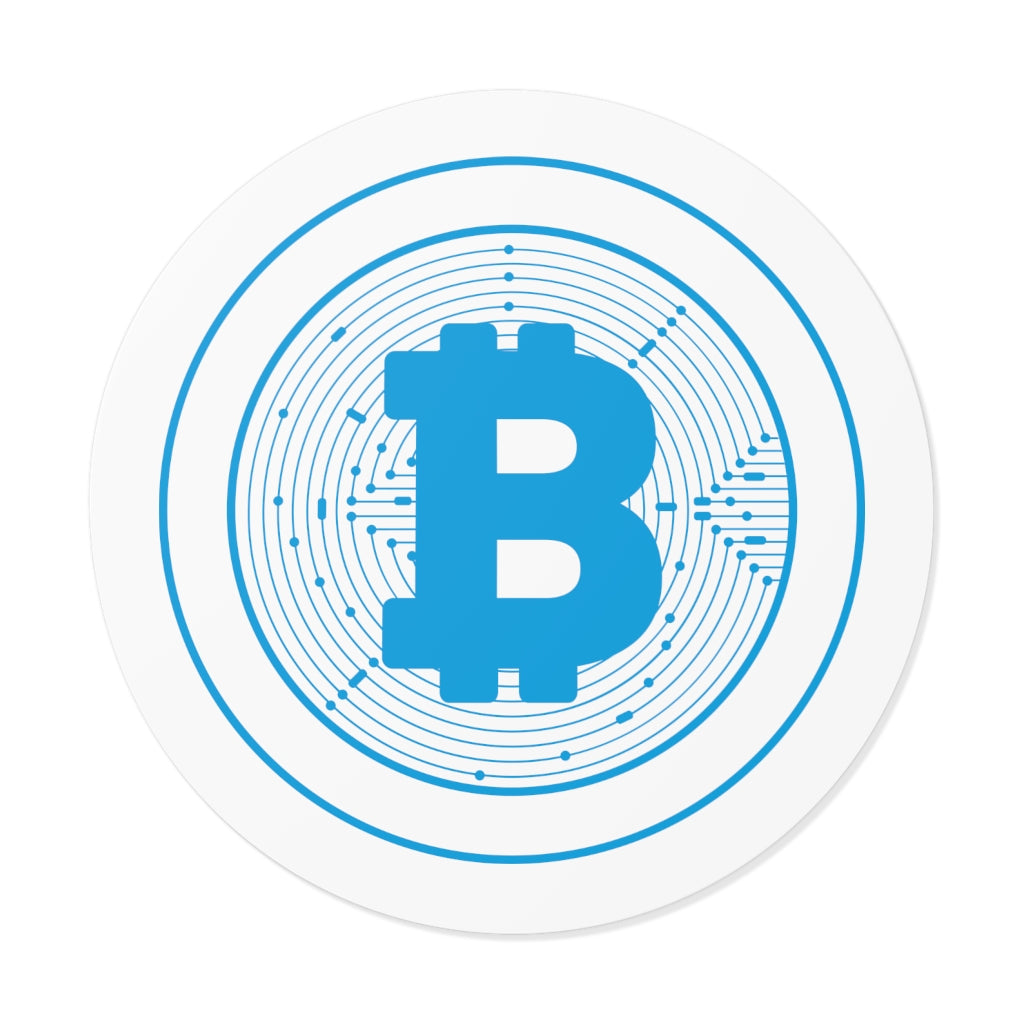 World Class Gulfstream Bitcoin Blue Round Vinyl Stickers