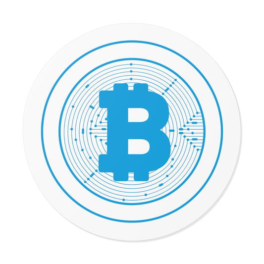 World Class Gulfstream Bitcoin Blue Round Vinyl Stickers
