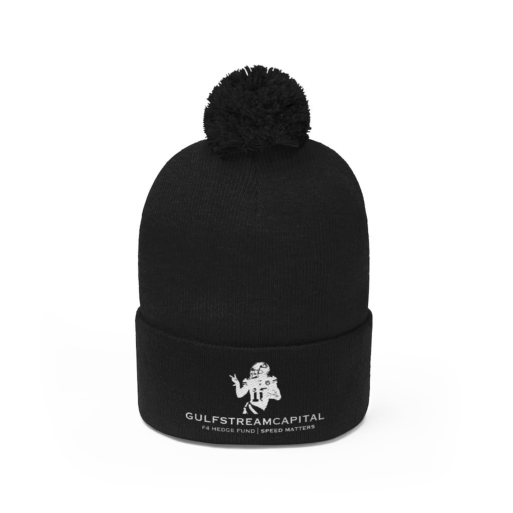 Gulfstream F4 Hedge Fund Speed Matters Pom Pom Beanie