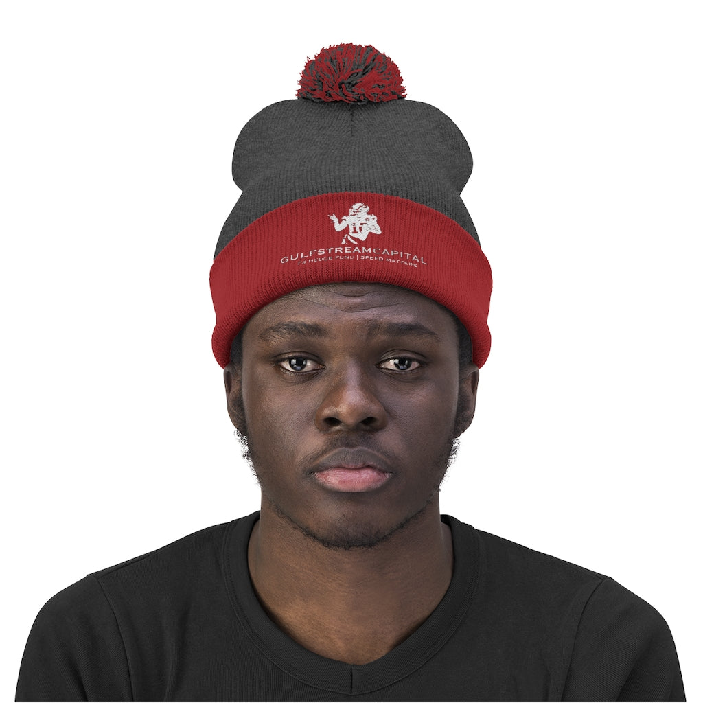 Gulfstream F4 Hedge Fund Speed Matters Pom Pom Beanie