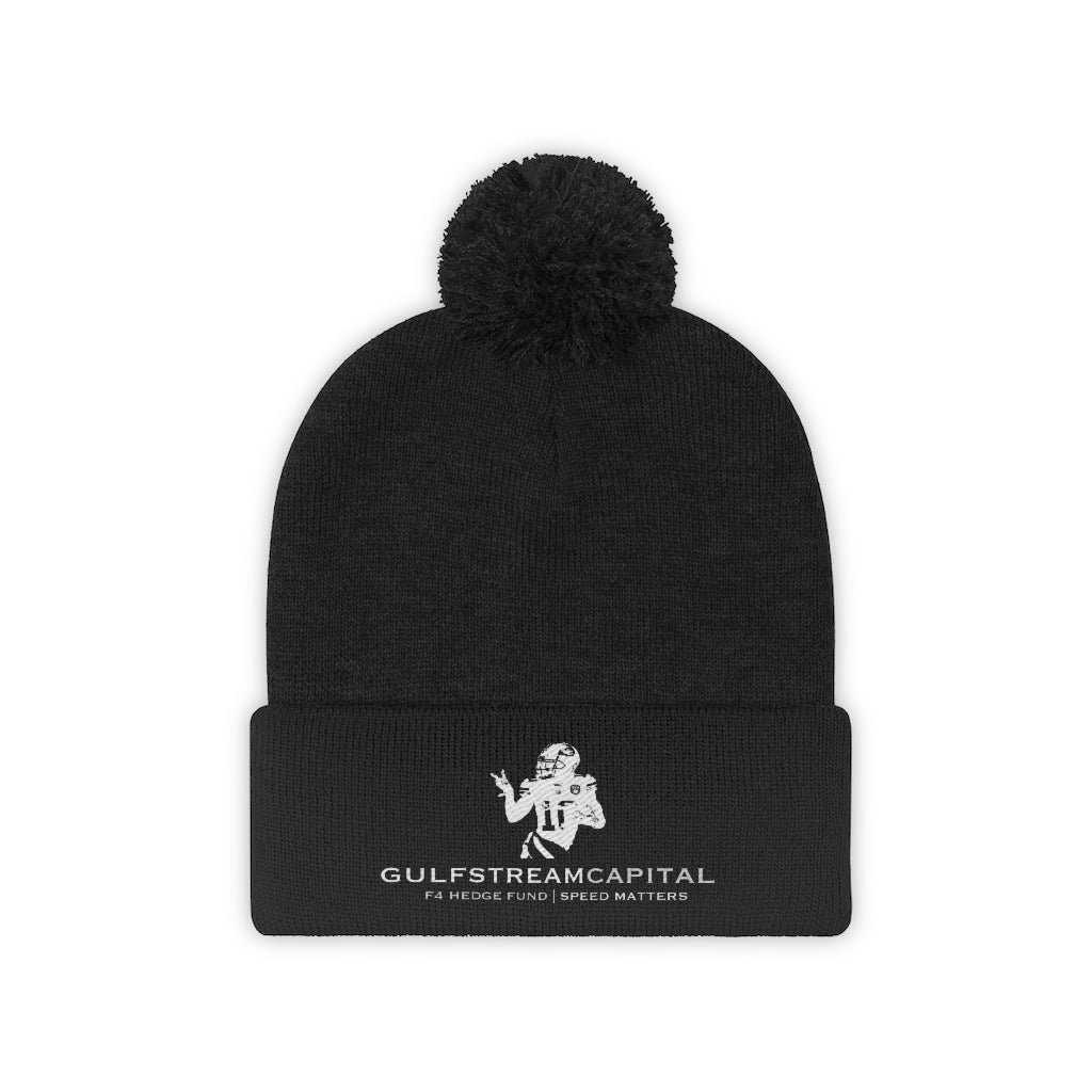 Gulfstream F4 Hedge Fund Speed Matters Pom Pom Beanie