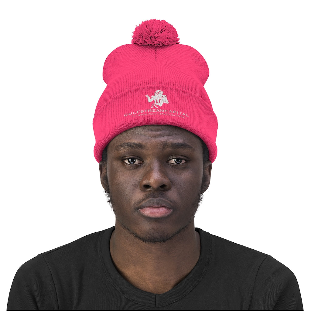 Gulfstream F4 Hedge Fund Speed Matters Pom Pom Beanie