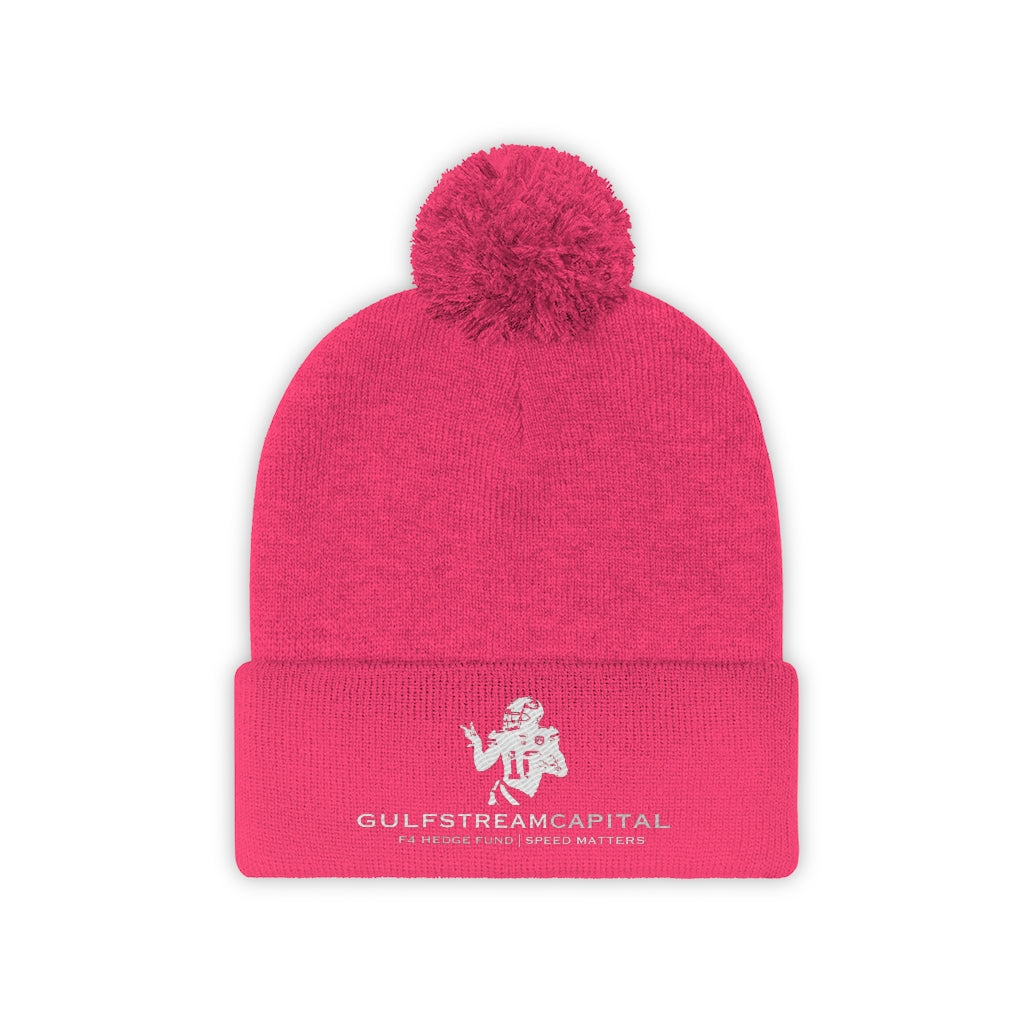 Gulfstream F4 Hedge Fund Speed Matters Pom Pom Beanie