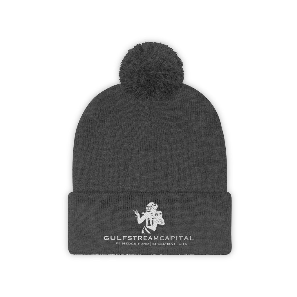 Gulfstream F4 Hedge Fund Speed Matters Pom Pom Beanie