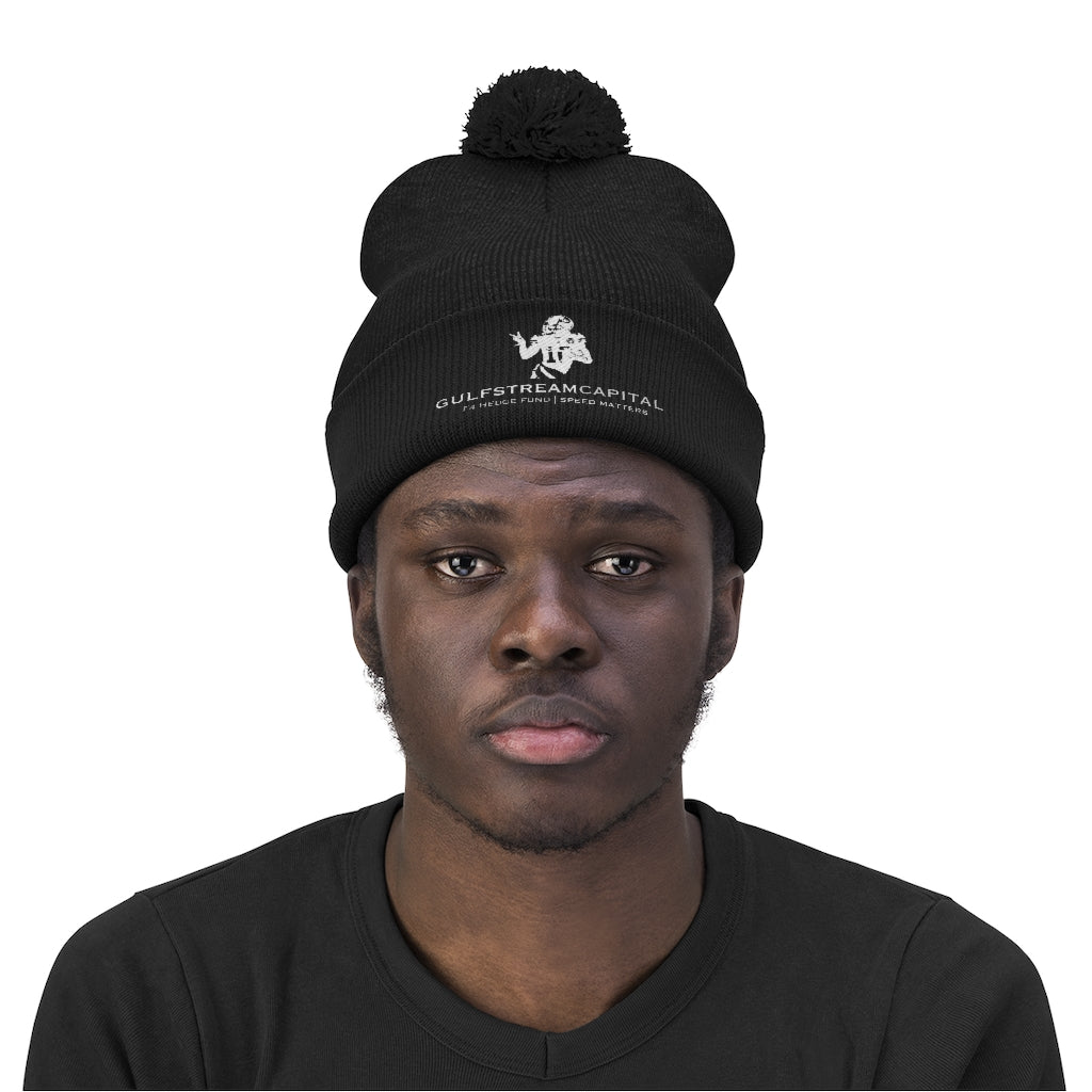 Gulfstream F4 Hedge Fund Speed Matters Pom Pom Beanie