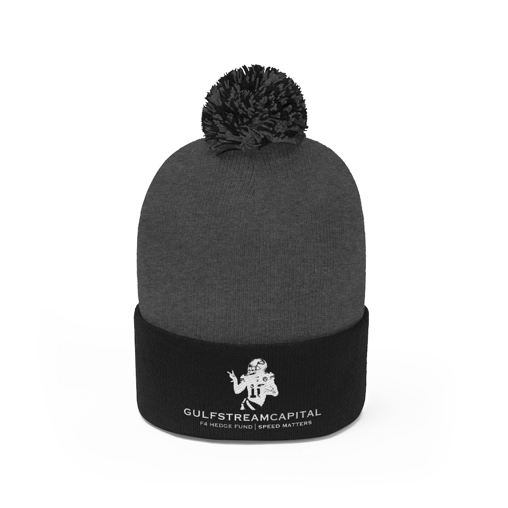 Gulfstream F4 Hedge Fund Speed Matters Pom Pom Beanie