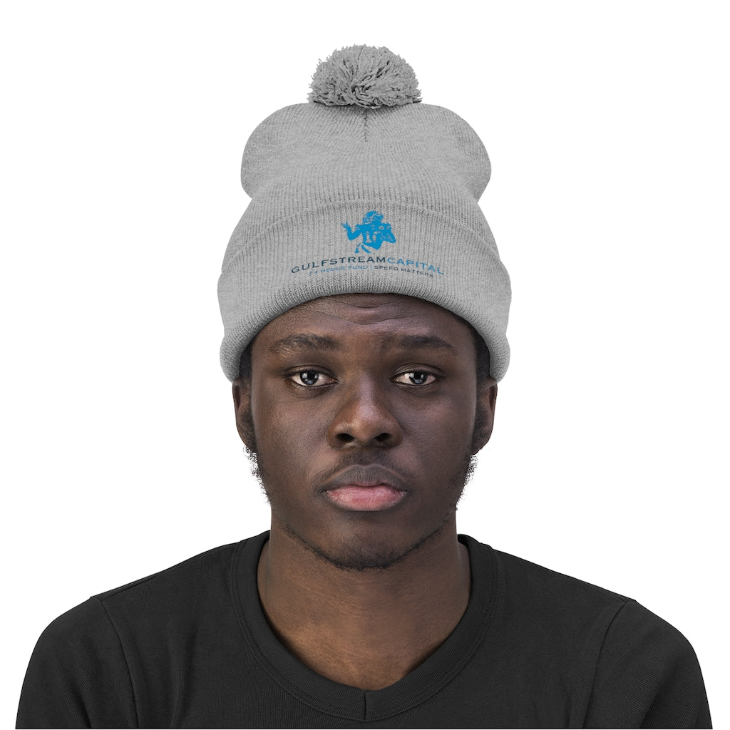 Gulfstream F4 Hedge Fund Speed Matters Pom Pom Beanie