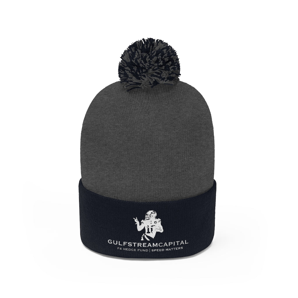 Gulfstream F4 Hedge Fund Speed Matters Pom Pom Beanie