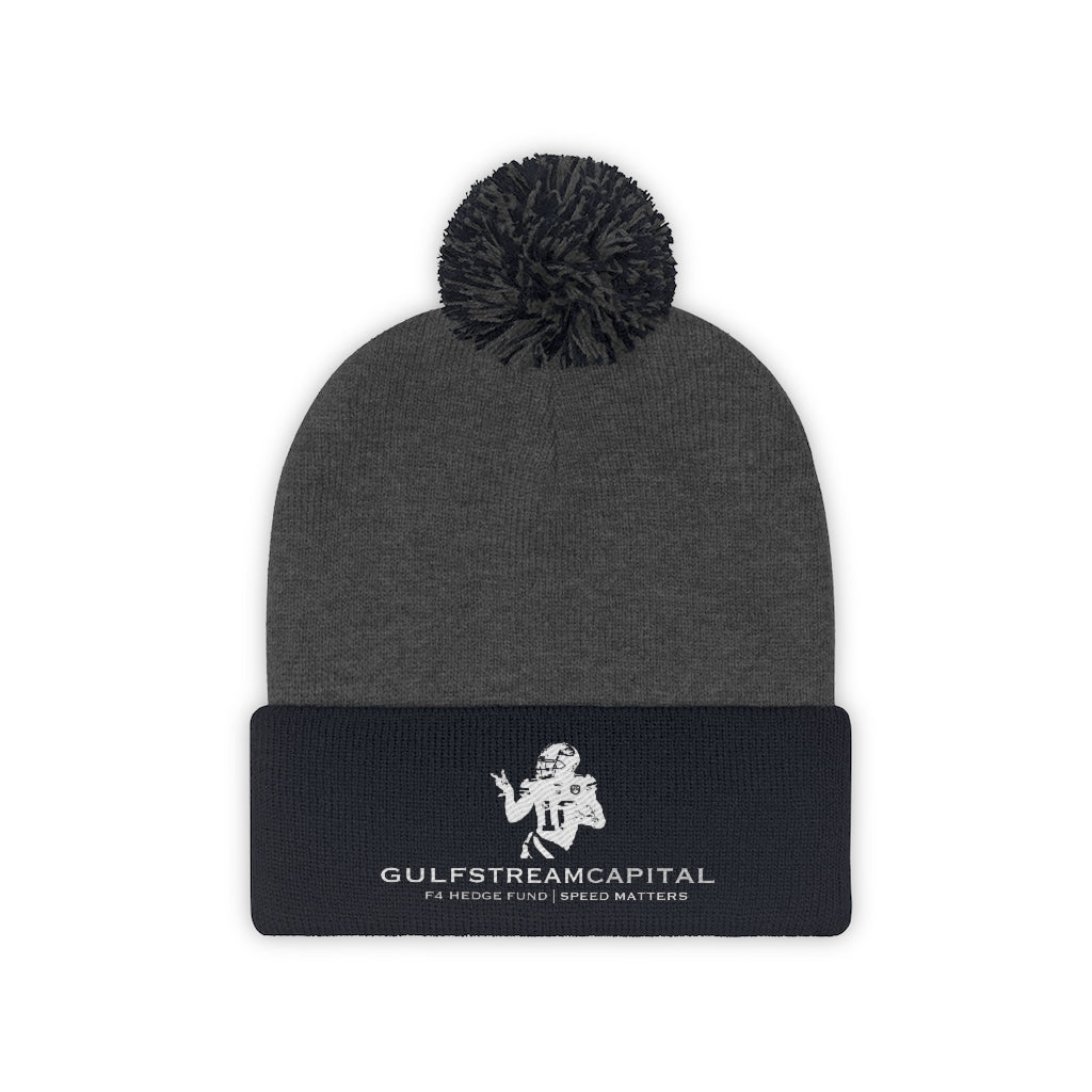 Gulfstream F4 Hedge Fund Speed Matters Pom Pom Beanie