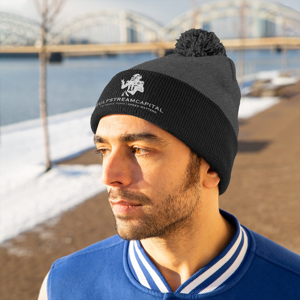 Gulfstream F4 Hedge Fund Speed Matters Pom Pom Beanie