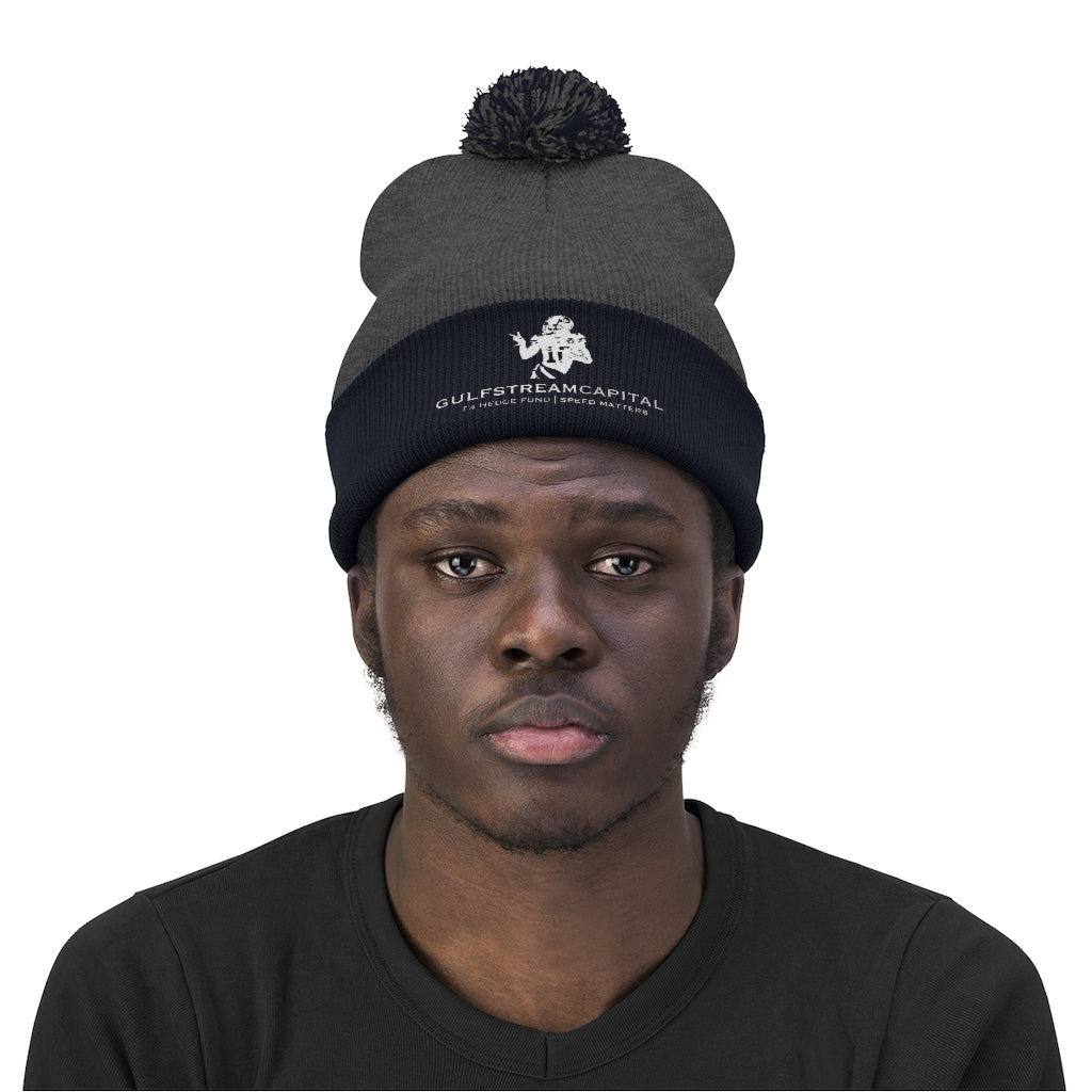 Gulfstream F4 Hedge Fund Speed Matters Pom Pom Beanie