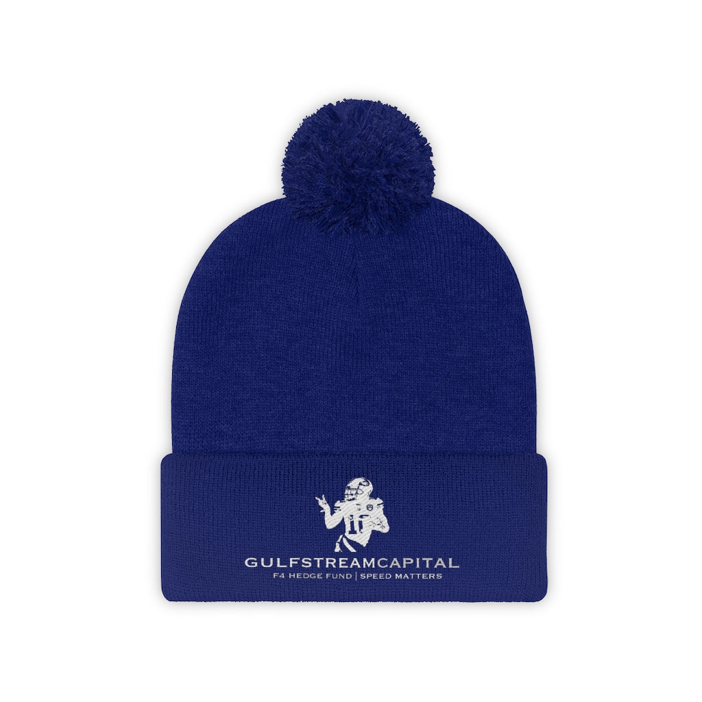 Gulfstream F4 Hedge Fund Speed Matters Pom Pom Beanie