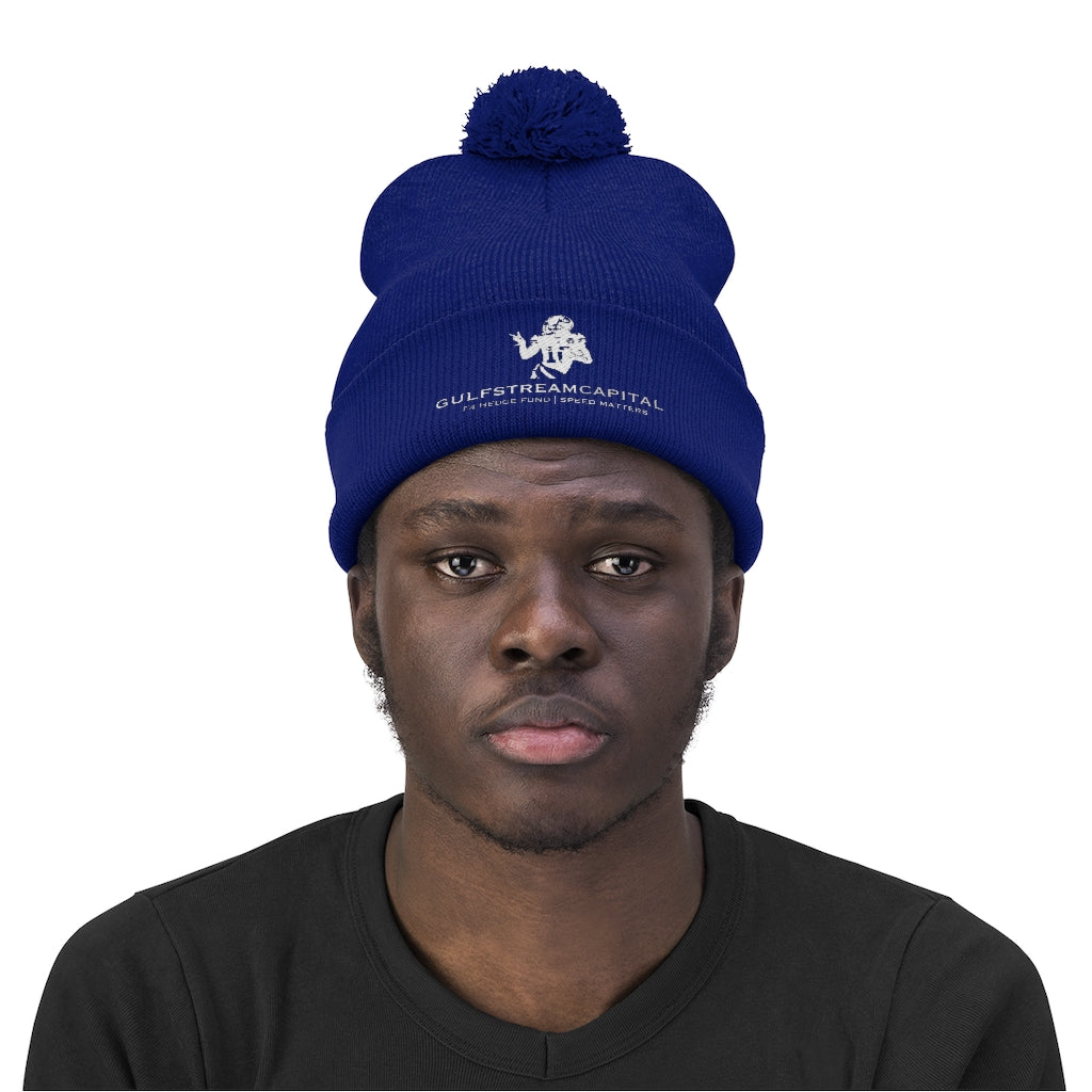 Gulfstream F4 Hedge Fund Speed Matters Pom Pom Beanie